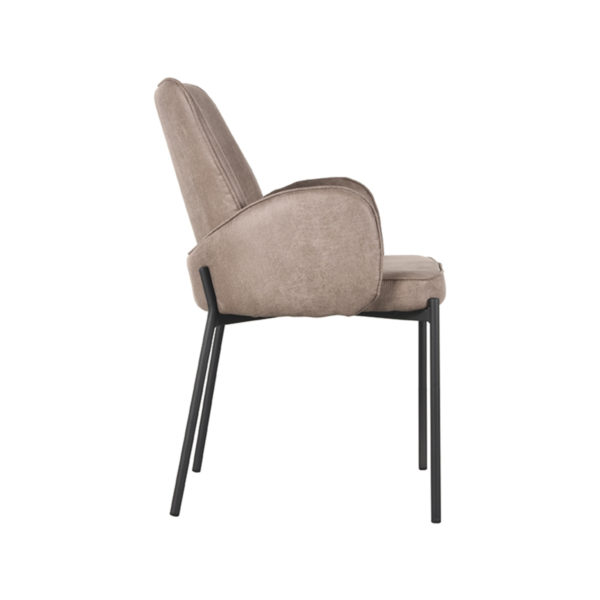 LABEL51 Eetkamerstoel Joni - Taupe - Microfiber - Afbeelding 3