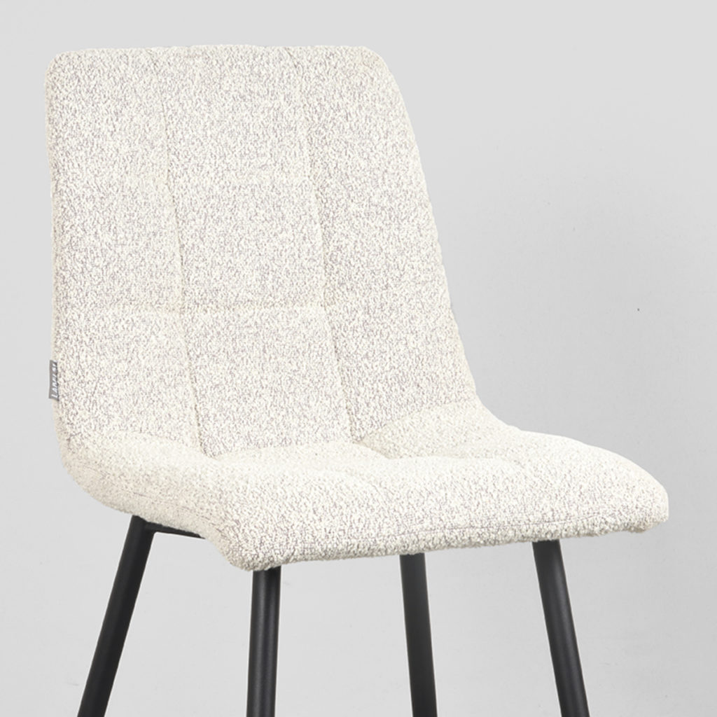 LABEL51 Eetkamerstoel Juul - Wit - Boucle - Afbeelding 5