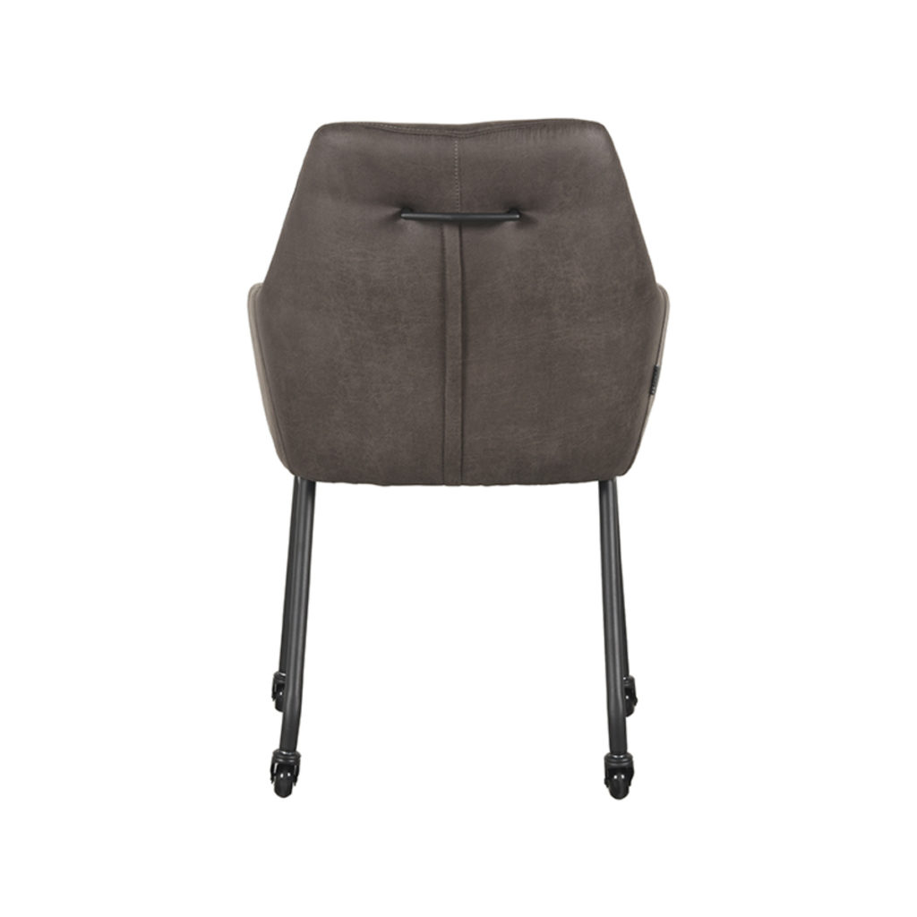 LABEL51 Eetkamerstoel Lenny - Antraciet - Microfiber - Afbeelding 4