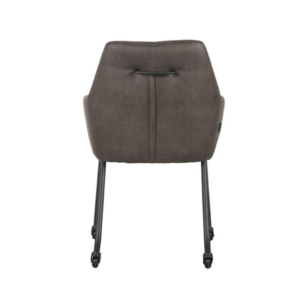 LABEL51 Eetkamerstoel Lenny - Antraciet - Microfiber - Afbeelding 4
