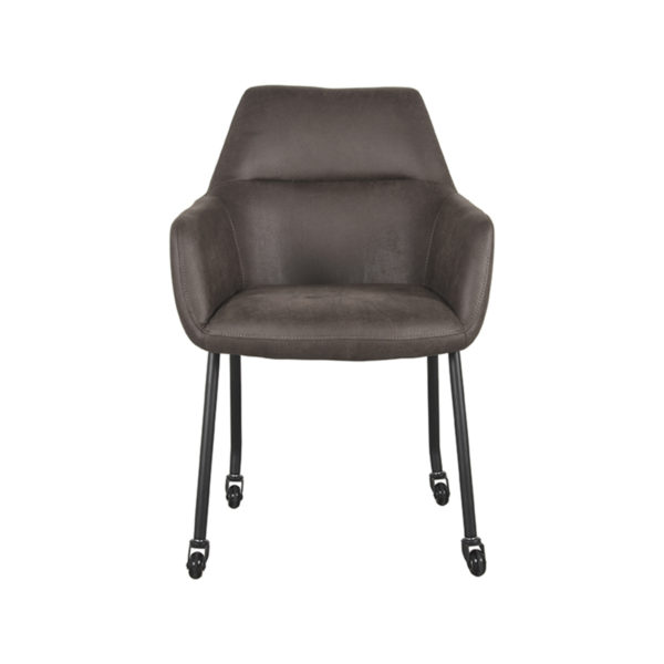 LABEL51 Eetkamerstoel Lenny - Antraciet - Microfiber - Afbeelding 2