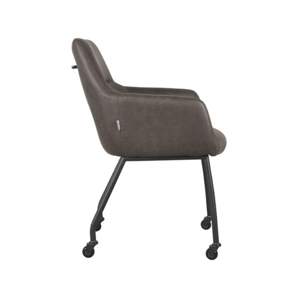 LABEL51 Eetkamerstoel Lenny - Antraciet - Microfiber - Afbeelding 3