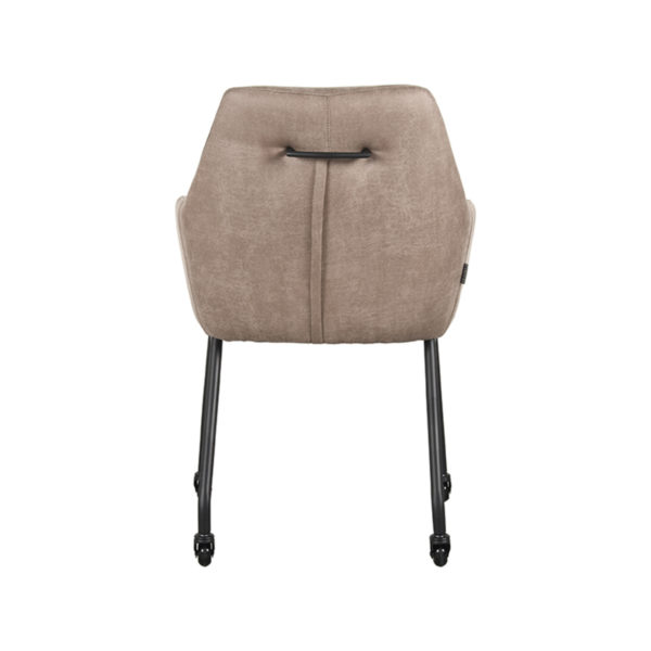 LABEL51 Eetkamerstoel Lenny - Taupe - Microfiber - Afbeelding 6