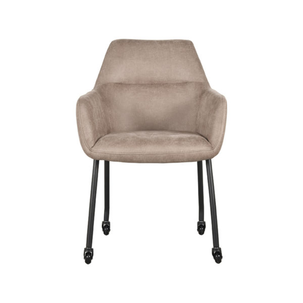 LABEL51 Eetkamerstoel Lenny - Taupe - Microfiber - Afbeelding 5