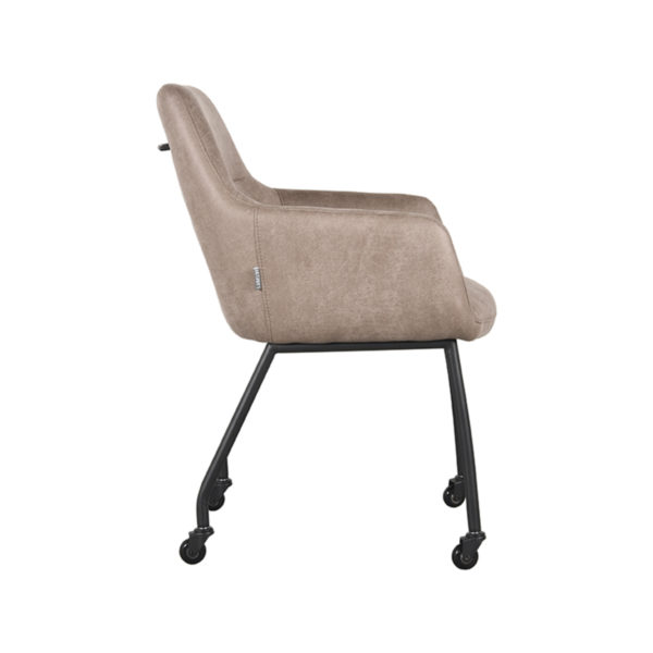 LABEL51 Eetkamerstoel Lenny - Taupe - Microfiber - Afbeelding 3