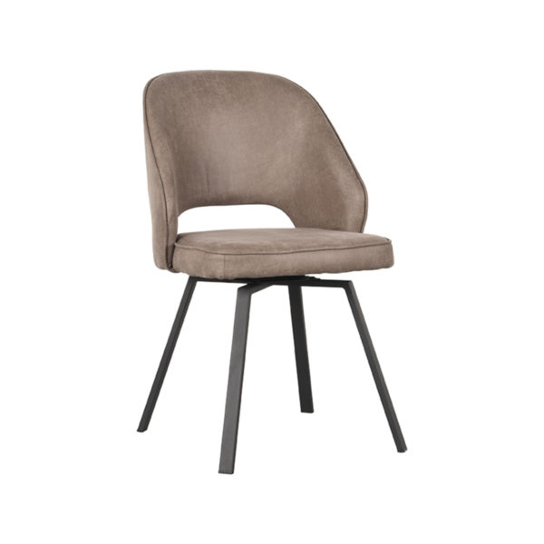 LABEL51 Eetkamerstoel Lewis - Taupe - Microfiber - Afbeelding 2