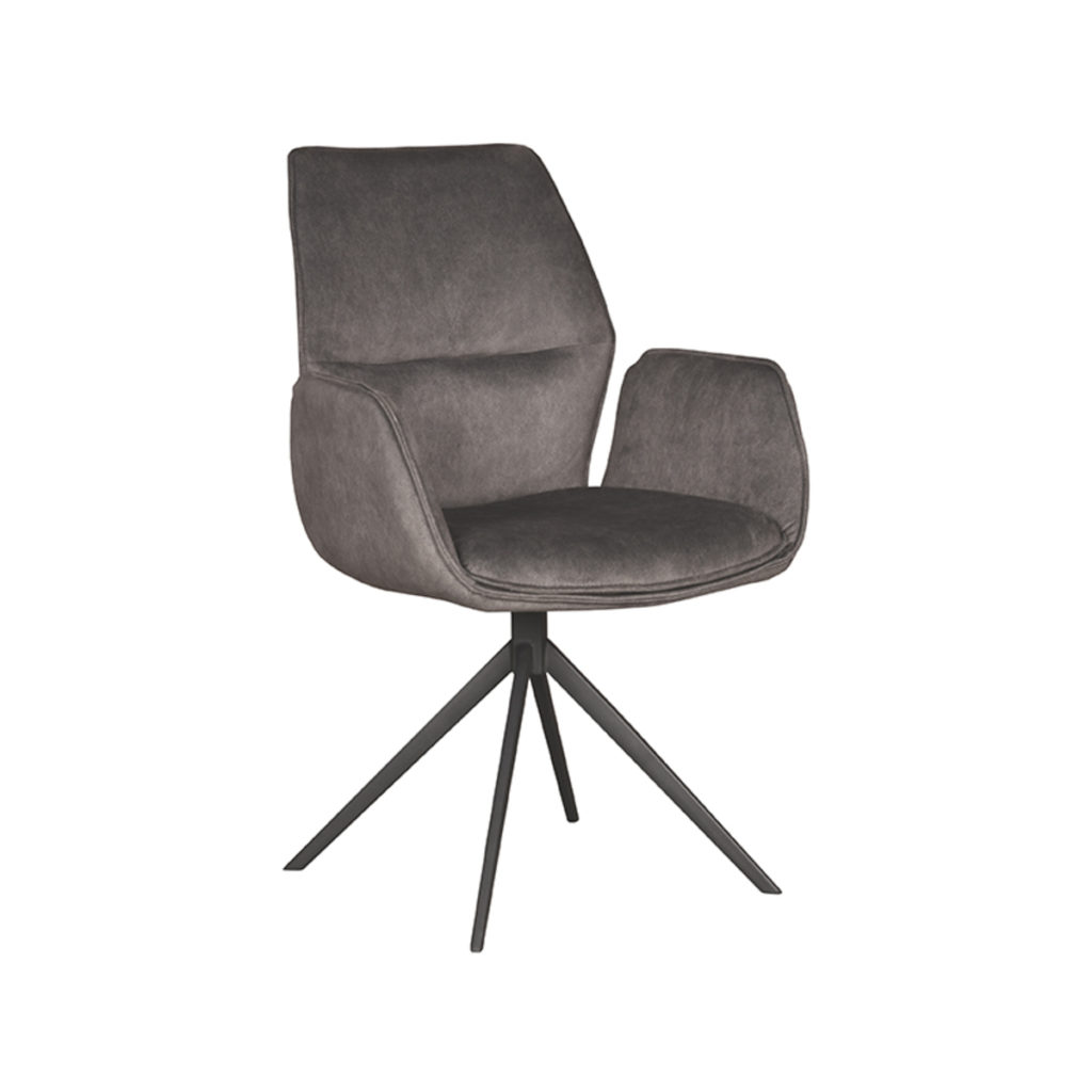 LABEL51 Eetkamerstoel Mellow - Antraciet - Cosmo - Zwart Onderstel - Afbeelding 5