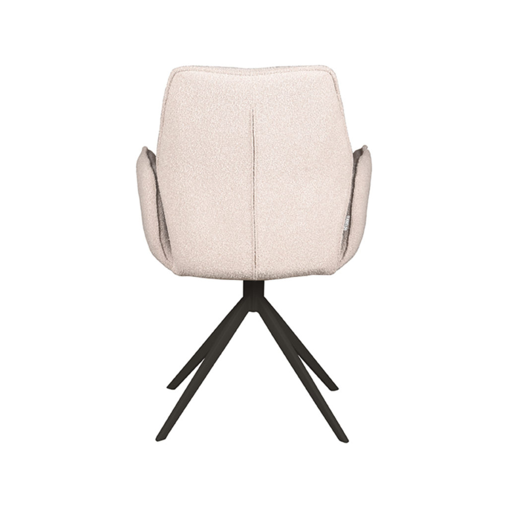 LABEL51 Eetkamerstoel Mellow - Naturel - Boucle - Zwart Onderstel - Afbeelding 5