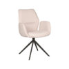 LABEL51 Eetkamerstoel Mellow - Naturel - Boucle - Zwart Onderstel - Afbeelding 2