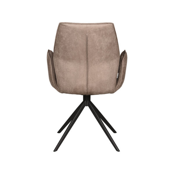 LABEL51 Eetkamerstoel Mellow - Taupe - Micro Suede - Zwart Onderstel - Afbeelding 6