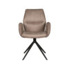 LABEL51 Eetkamerstoel Mellow - Taupe - Micro Suede - Zwart Onderstel - Afbeelding 4