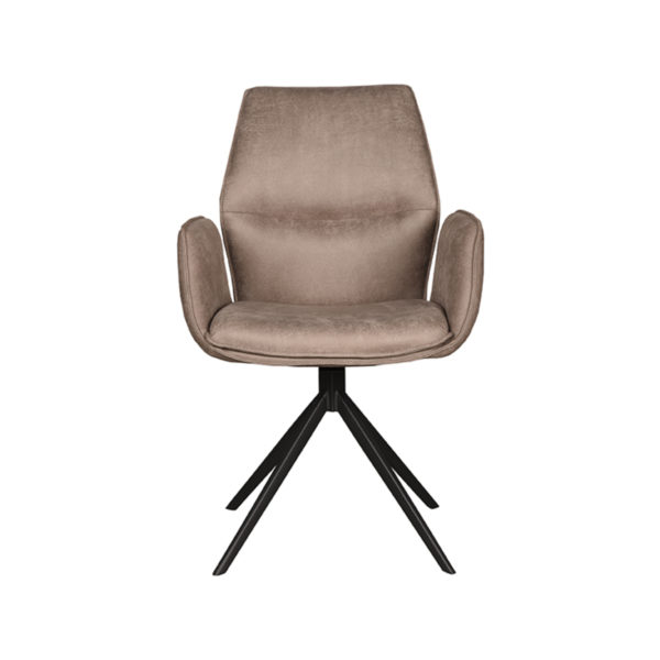 LABEL51 Eetkamerstoel Mellow - Taupe - Micro Suede - Zwart Onderstel - Afbeelding 4