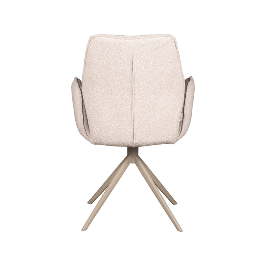 LABEL51 Eetkamerstoel Mellow - Naturel - Boucle - Taupe Onderstel - Afbeelding 5