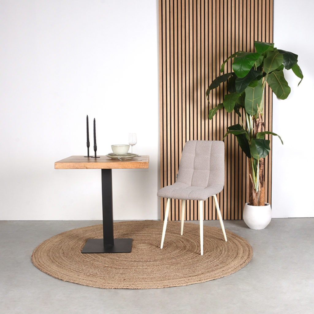 LABEL51 Eetkamerstoel Nino - Naturel - Boucle - Afbeelding 6
