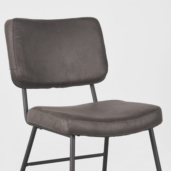 LABEL51 Eetkamerstoel Noah - Antraciet - Microfiber - Afbeelding 5