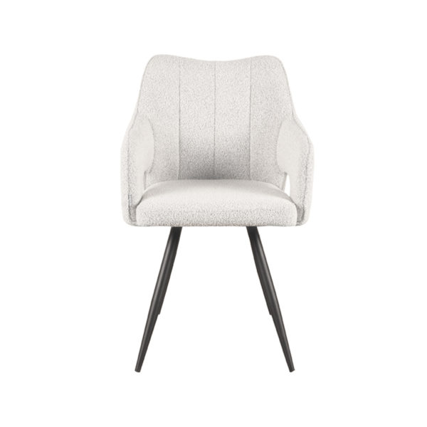 LABEL51 Eetkamerstoel Noud - Wit - Boucle - Afbeelding 2