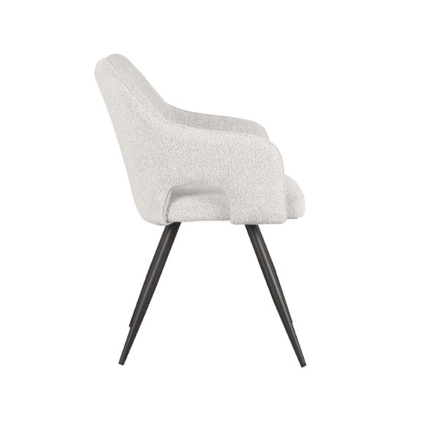LABEL51 Eetkamerstoel Noud - Wit - Boucle - Afbeelding 3