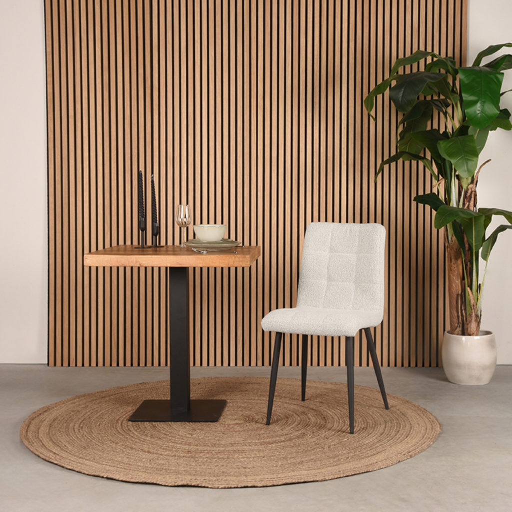 LABEL51 Eetkamerstoel Sam - Wit - Boucle - Afbeelding 6