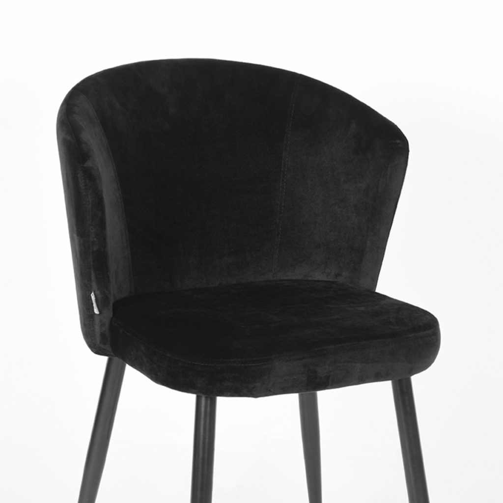 LABEL51 Eetkamerstoel Wave - Zwart - Fluweel - Afbeelding 5