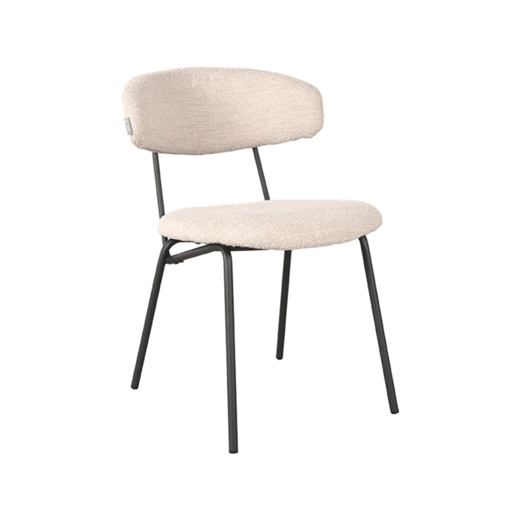 LABEL51 Eetkamerstoel Zack - Naturel - Boucle - Afbeelding 2