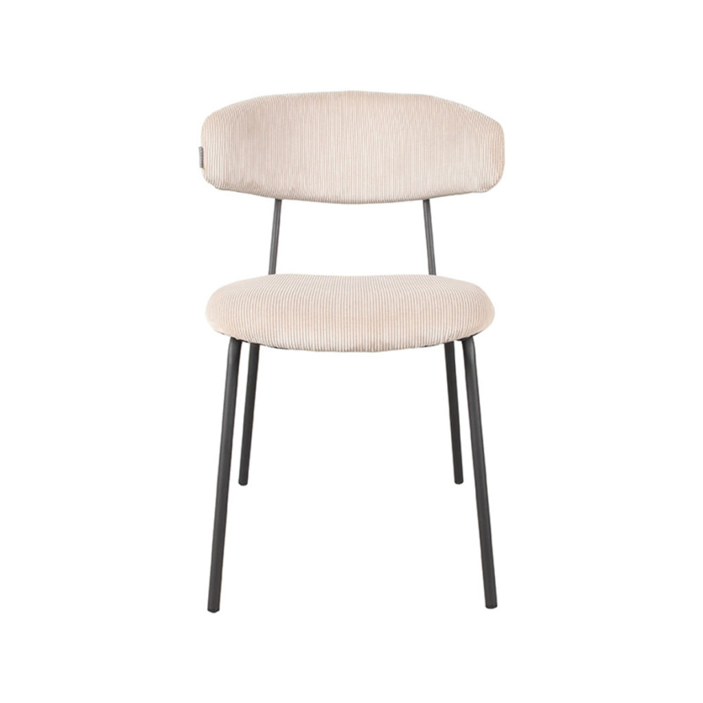 LABEL51 Eetkamerstoel Zack - Naturel - Ribcord - Afbeelding 2