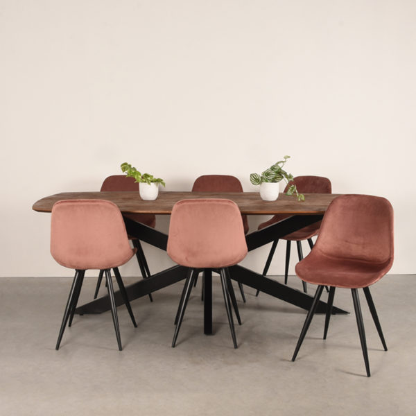 LABEL51 Eetkamertafel Zane - Espresso - Mangohout - 160x100 cm - Afbeelding 4