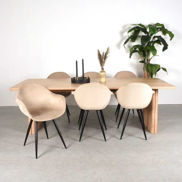 LABEL51 Eetkamertafel Jule - Naturel - Eiken - 240x100 cm - Afbeelding 5
