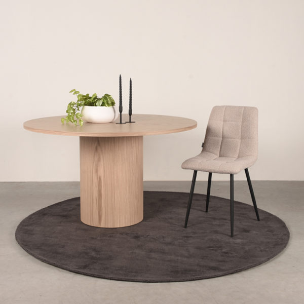 LABEL51 Eetkamertafel Oliva - Naturel - Eiken - 130 cm - Rond - Afbeelding 3