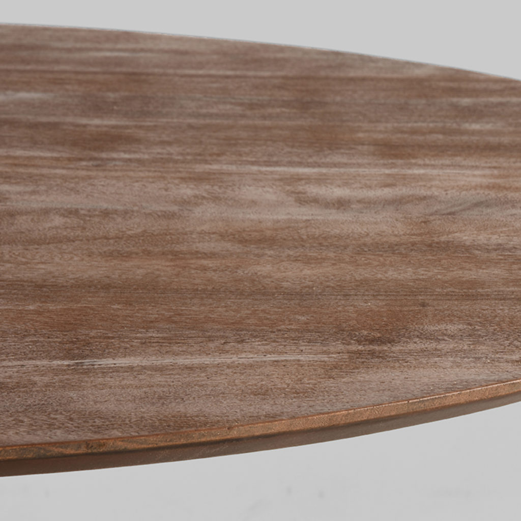 LABEL51 Eetkamertafel Otto - Espresso - Mangohout - 130 cm - Rond - Afbeelding 4