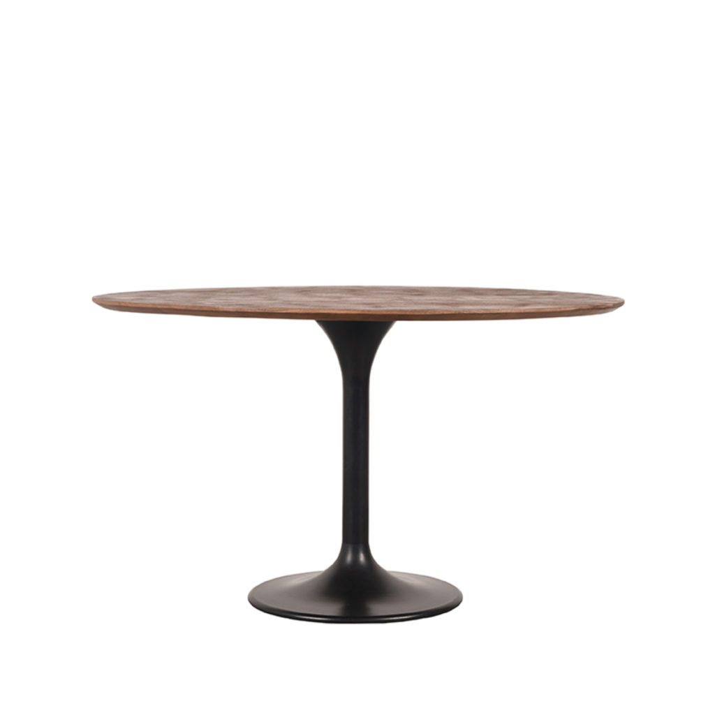 LABEL51 Eetkamertafel Otto - Espresso - Mangohout - 130 cm - Rond - Afbeelding 2