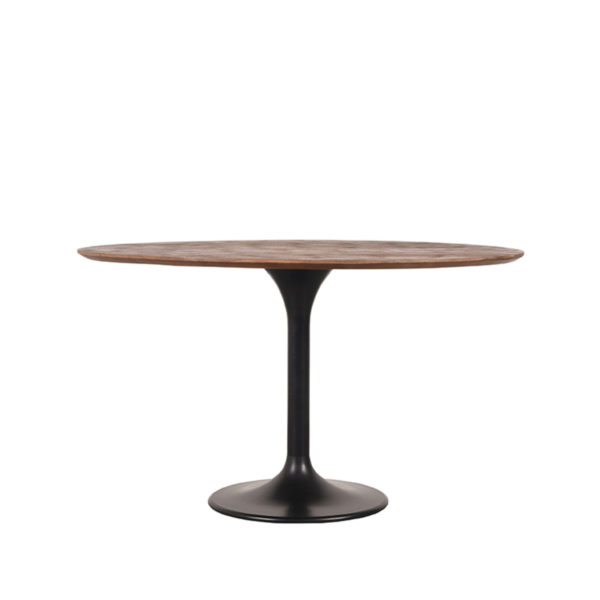 LABEL51 Eetkamertafel Otto - Espresso - Mangohout - 130 cm - Rond - Afbeelding 2