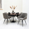 LABEL51 Eetkamertafel Otto - Espresso - Mangohout - 130 cm - Rond - Afbeelding 5