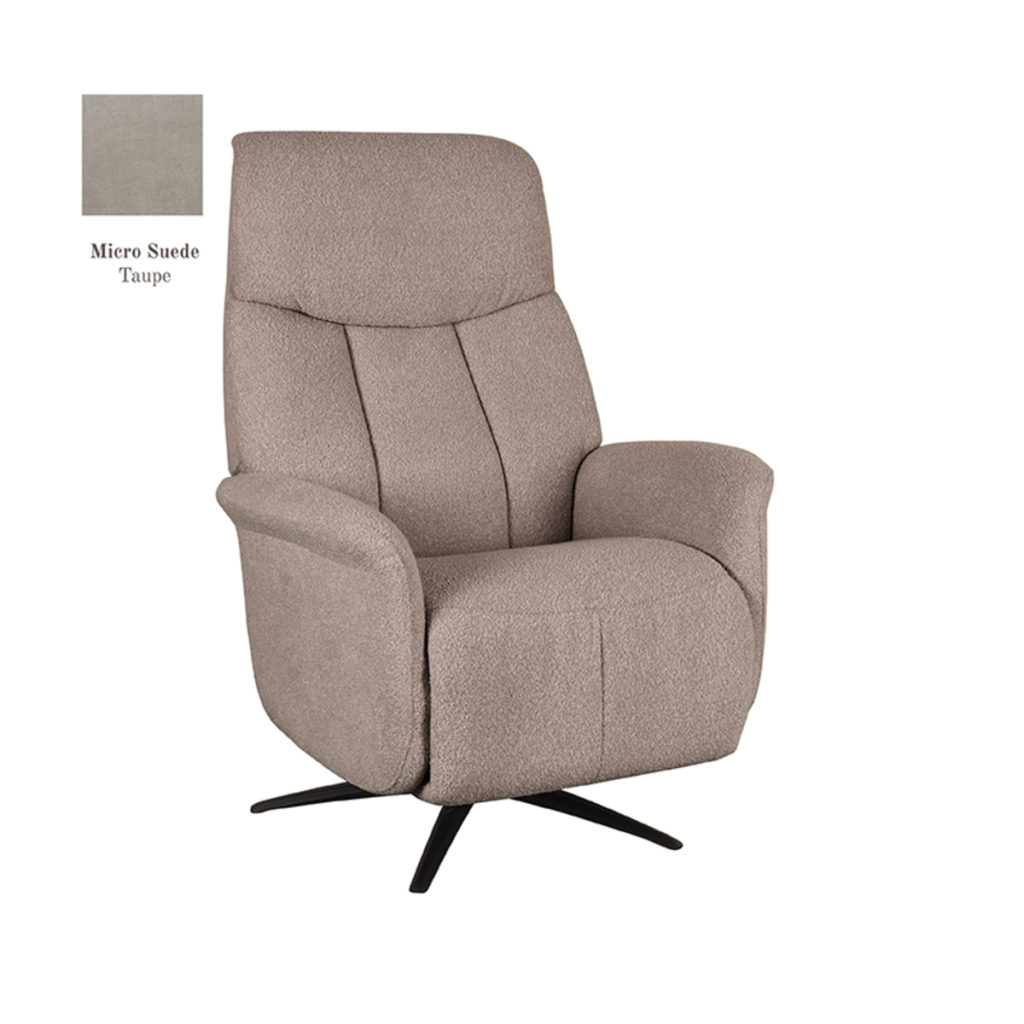 LABEL51 Fauteuil Oslo - Taupe - Micro Suede - Afbeelding 2