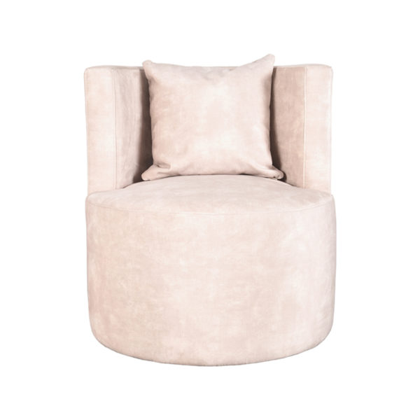 LABEL51 Fauteuil Evy - Naturel - Velours - 65 cm - Afbeelding 2