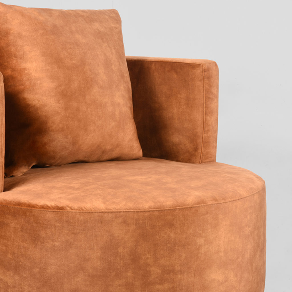 LABEL51 Fauteuil Evy - Oker - Velours - 90 cm - Afbeelding 5