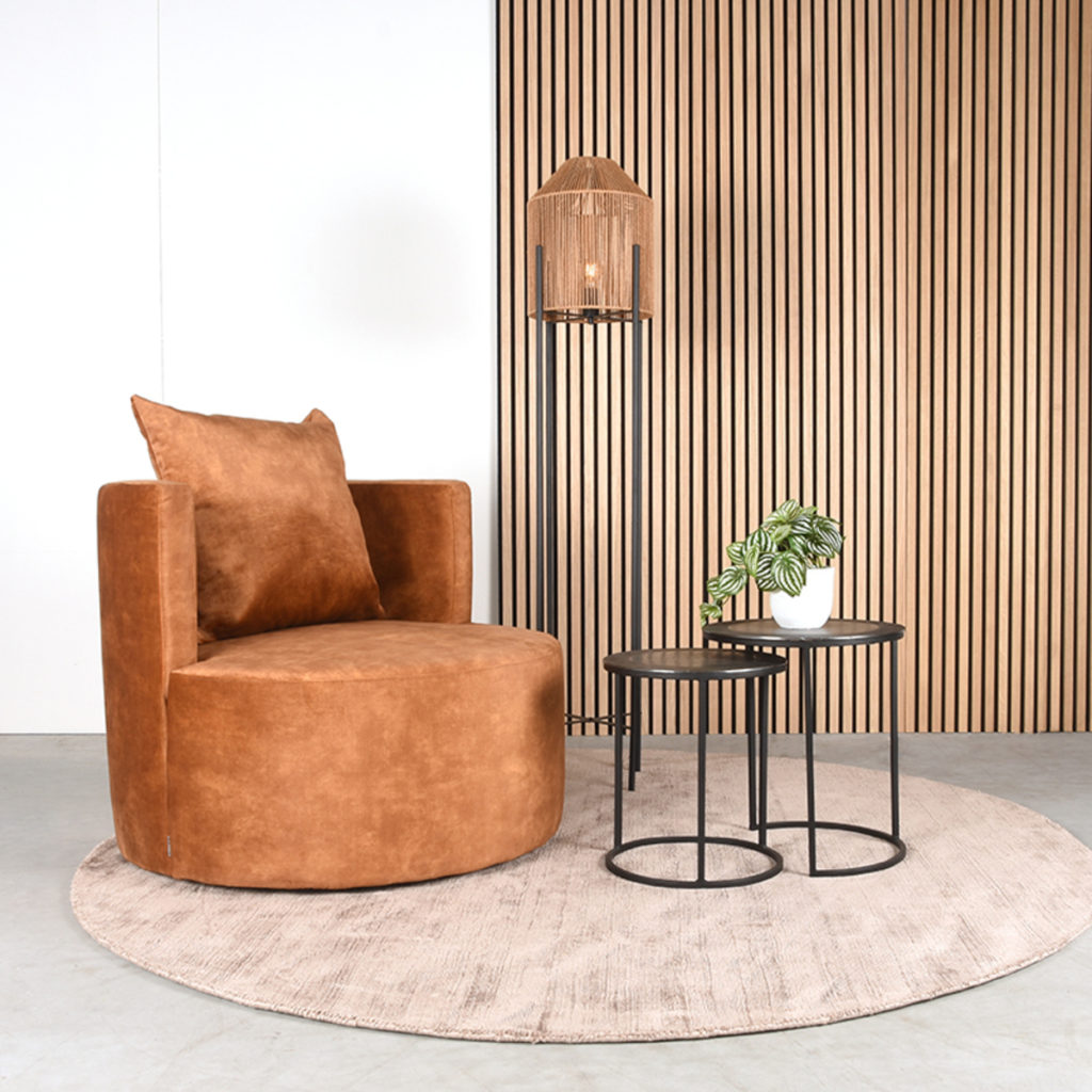 LABEL51 Fauteuil Evy - Oker - Velours - 90 cm - Afbeelding 6