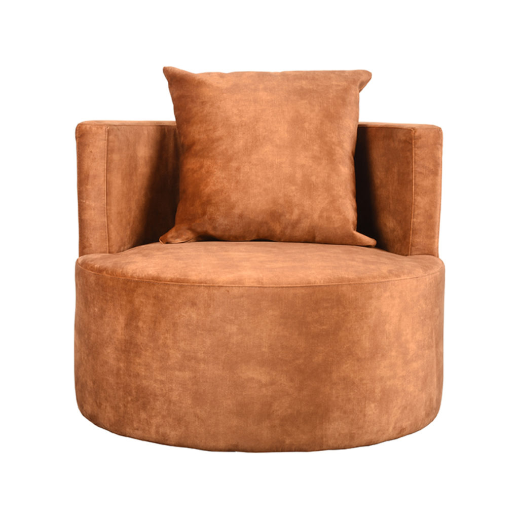 LABEL51 Fauteuil Evy - Oker - Velours - 90 cm - Afbeelding 2