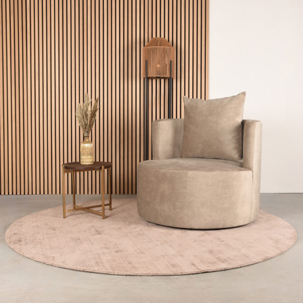 LABEL51 Fauteuil Evy - Zand - Velours - 90 cm - Afbeelding 6