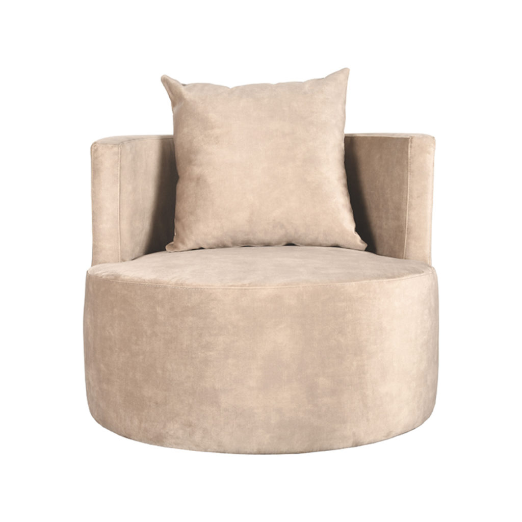 LABEL51 Fauteuil Evy - Zand - Velours - 90 cm - Afbeelding 2