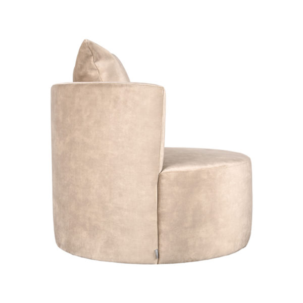 LABEL51 Fauteuil Evy - Zand - Velours - 90 cm - Afbeelding 3