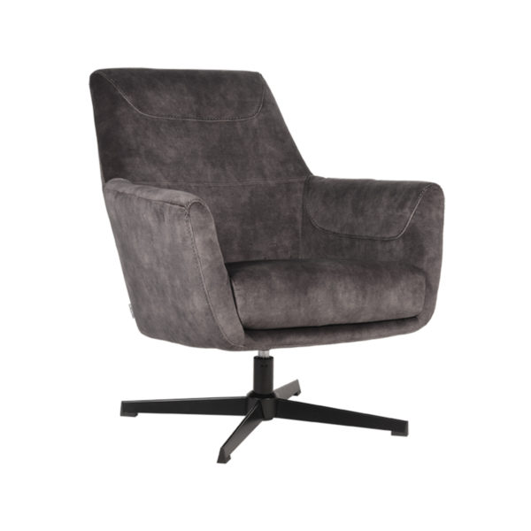 LABEL51 Fauteuil Toby - Antraciet - Velours - Afbeelding 2