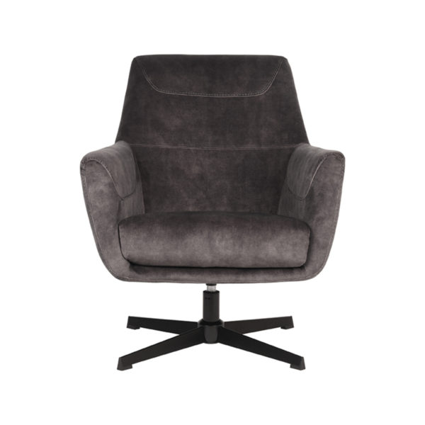 LABEL51 Fauteuil Toby - Antraciet - Velours - Afbeelding 3
