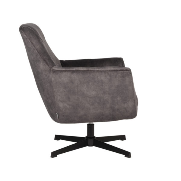 LABEL51 Fauteuil Toby - Antraciet - Velours - Afbeelding 4