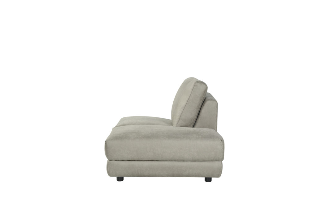 LABEL51 Bank Tivoli - Taupe - Micro Suede - Ottomane Rechts Voorstaand - Afbeelding 2