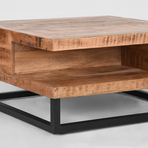 LABEL51 Salontafel Cube - Rough - Mangohout - 80 cm - Afbeelding 3
