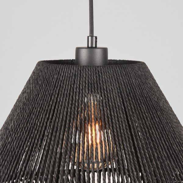 LABEL51 Hanglamp Ibiza - Zwart - Jute - 1-Lichts - Afbeelding 3