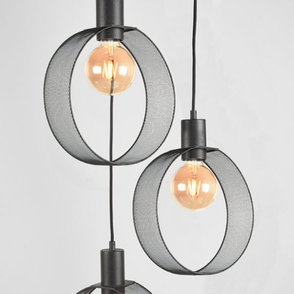 LABEL51 Hanglamp Ronda - Zwart - Metaal - 3-Lichts - Afbeelding 2