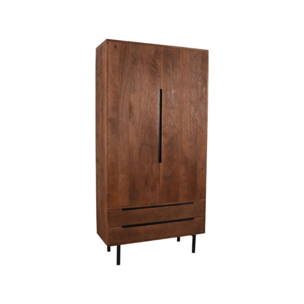 LABEL51 Bergkast Rio - Espresso - Mangohout - Hoge Kast - Afbeelding 2