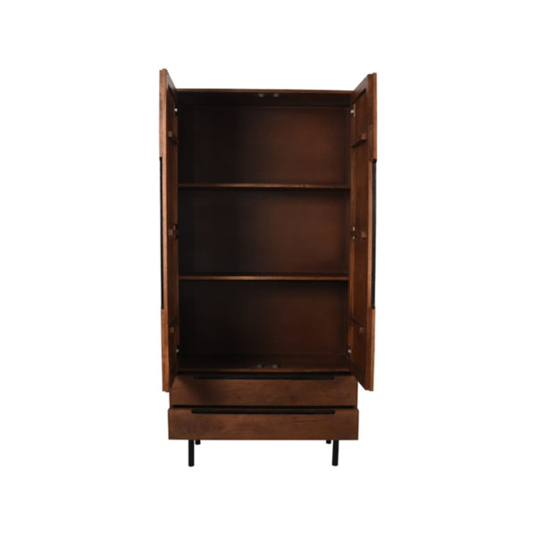 LABEL51 Bergkast Rio - Espresso - Mangohout - Hoge Kast - Afbeelding 5