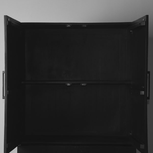 LABEL51 Bergkast Kast - Zwart - Mangohout - Hoge Kast - Afbeelding 4